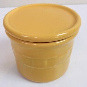 Longaberger Pottery Butternut Woven Traditions 1 Pint Salt Crock With Lid